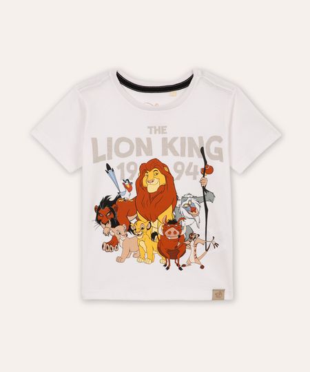 camiseta de algodão infantil o rei leão branca 2 camiseta de algodão infantil o rei leão branca 2