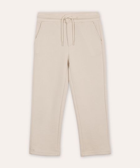 calça de algodão infantil com bolsos chino bege 10
