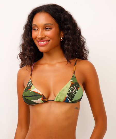 biquíni top cortininha folhagem verde PP biquíni top cortininha folhagem verde PP
