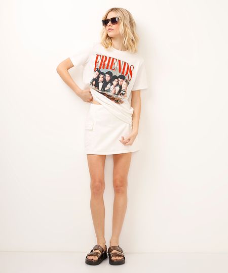 short saia cargo de sarja off white 46