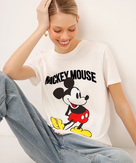 camiseta de algodão mickey off white M