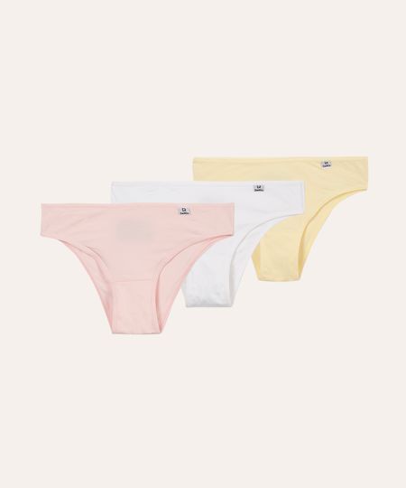 kit de 3 calcinhas biquíni delrio colorida M