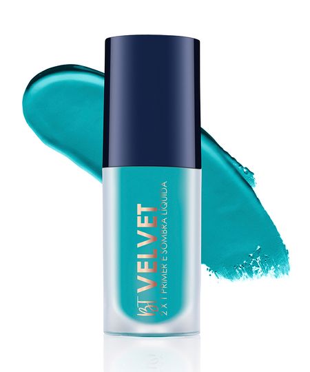 sombra líquida 2 em 1 bruna tavares velvet teal azul UNICO