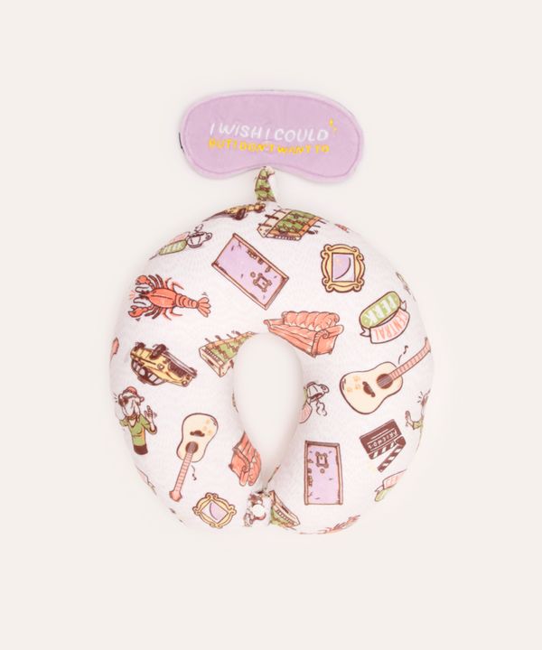 kit apoio de pescoço friends com máscara off white UNICO