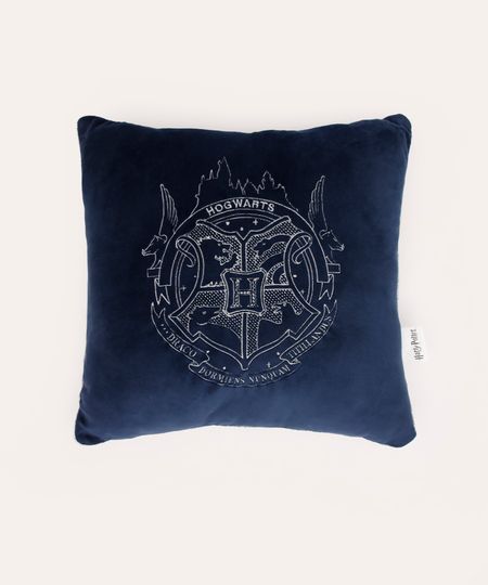 almofada harry potter bordada azul UNICO almofada harry potter bordada azul UNICO