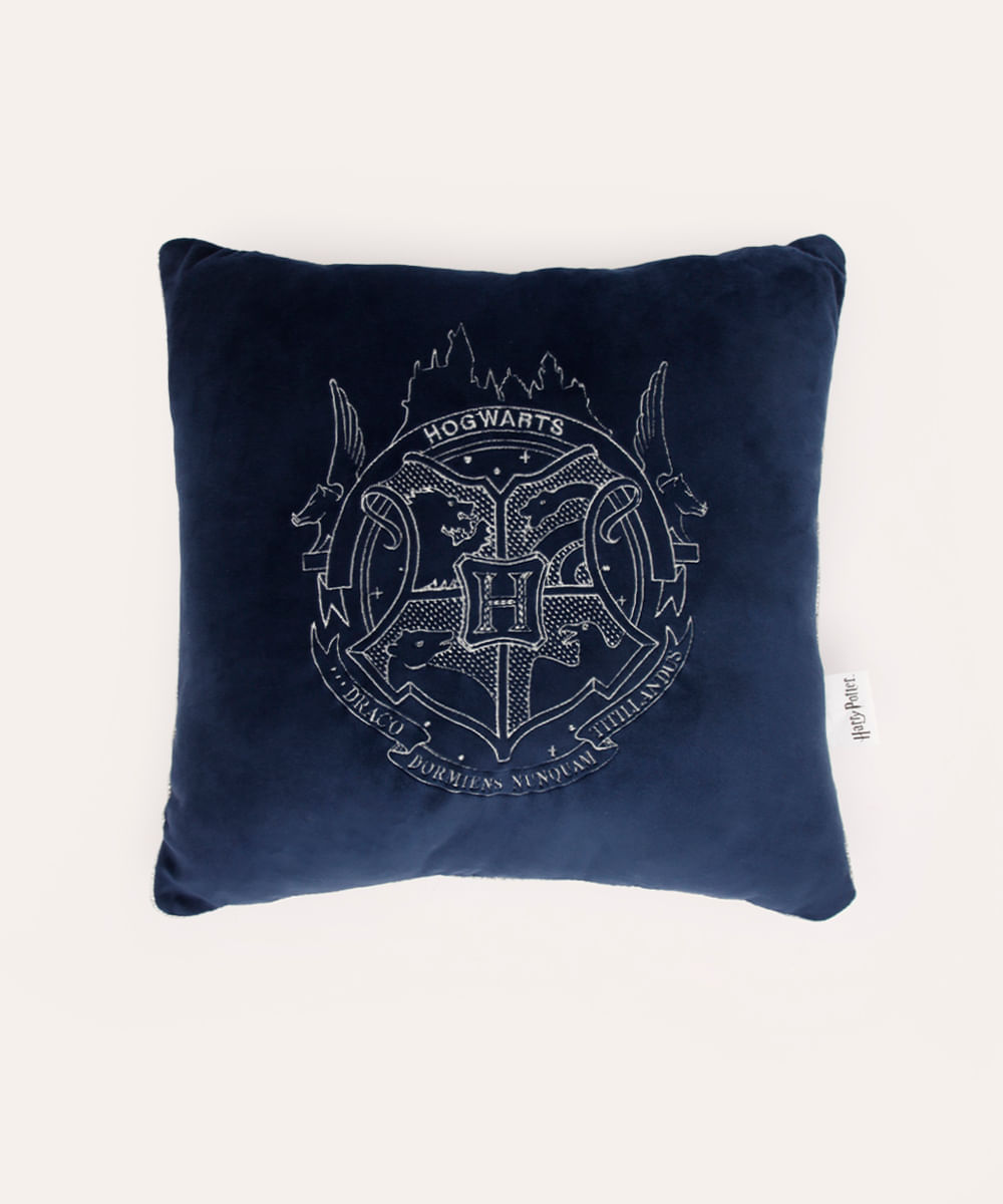 almofada harry potter bordada azul almofada harry potter bordada azul
