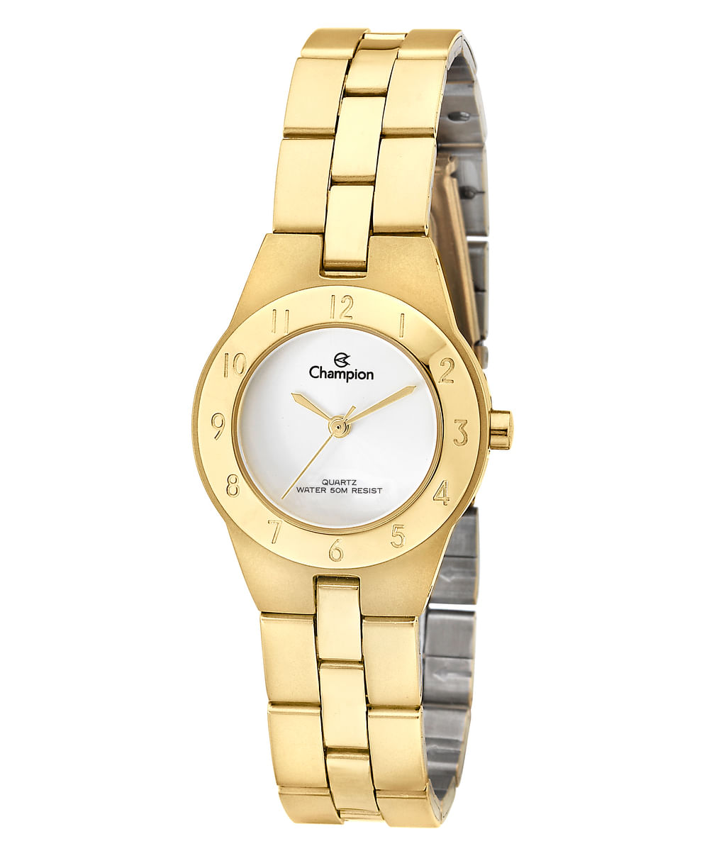 relógio champion analógico ch24017w dourado
