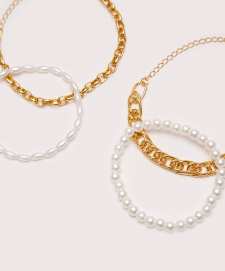 kit de 4 pulseiras dourada UNICO