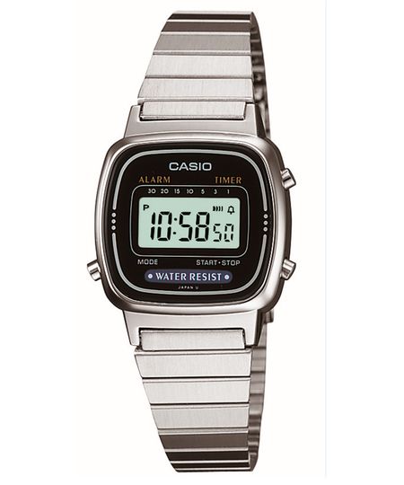 relógio casio digital la670wa 1df prateado UNICO