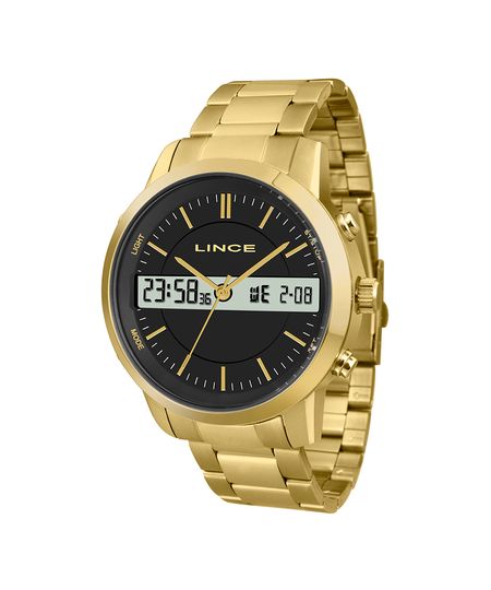 relógio lince analógico digital mag4489l p1kx dourado UNICO