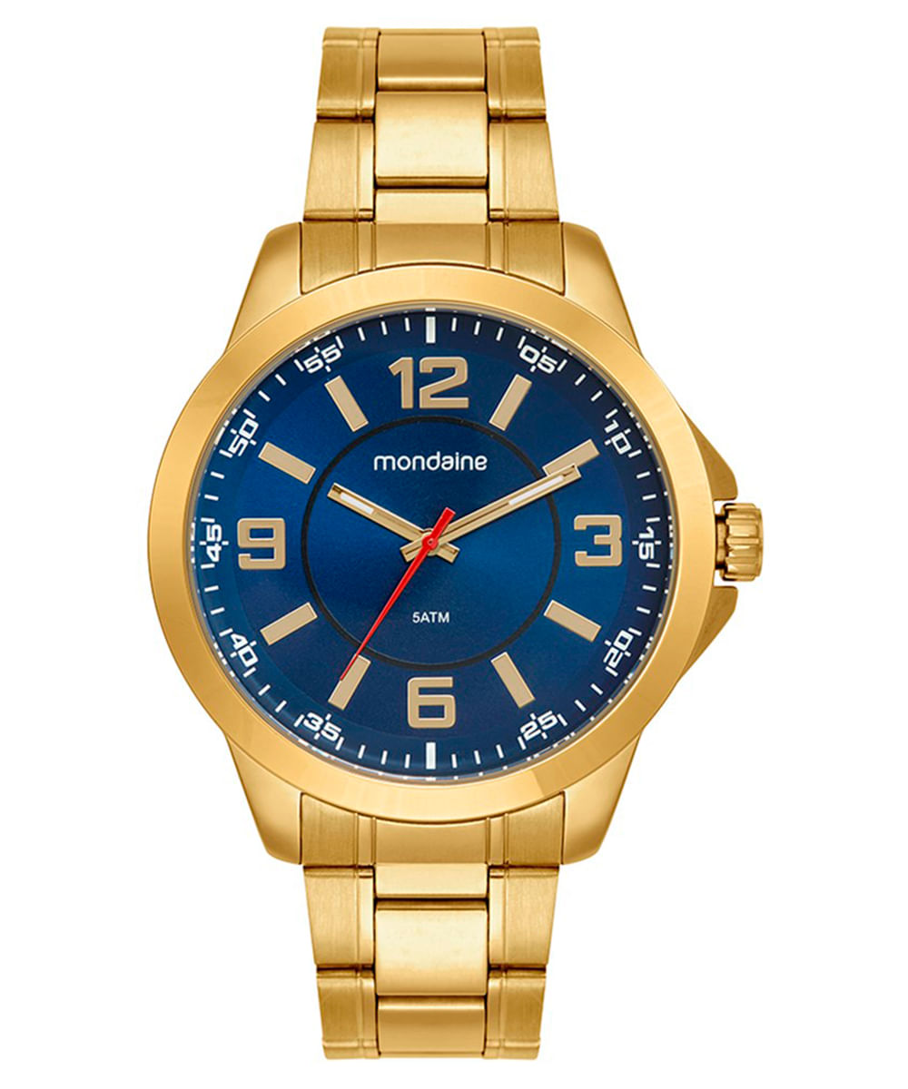 relógio mondaine analógico 99747gpmvde1k dourado