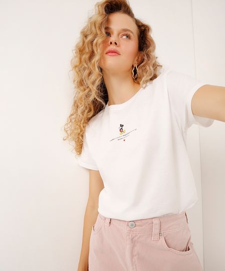 camiseta de algodão mickey off white G camiseta de algodão mickey off white G