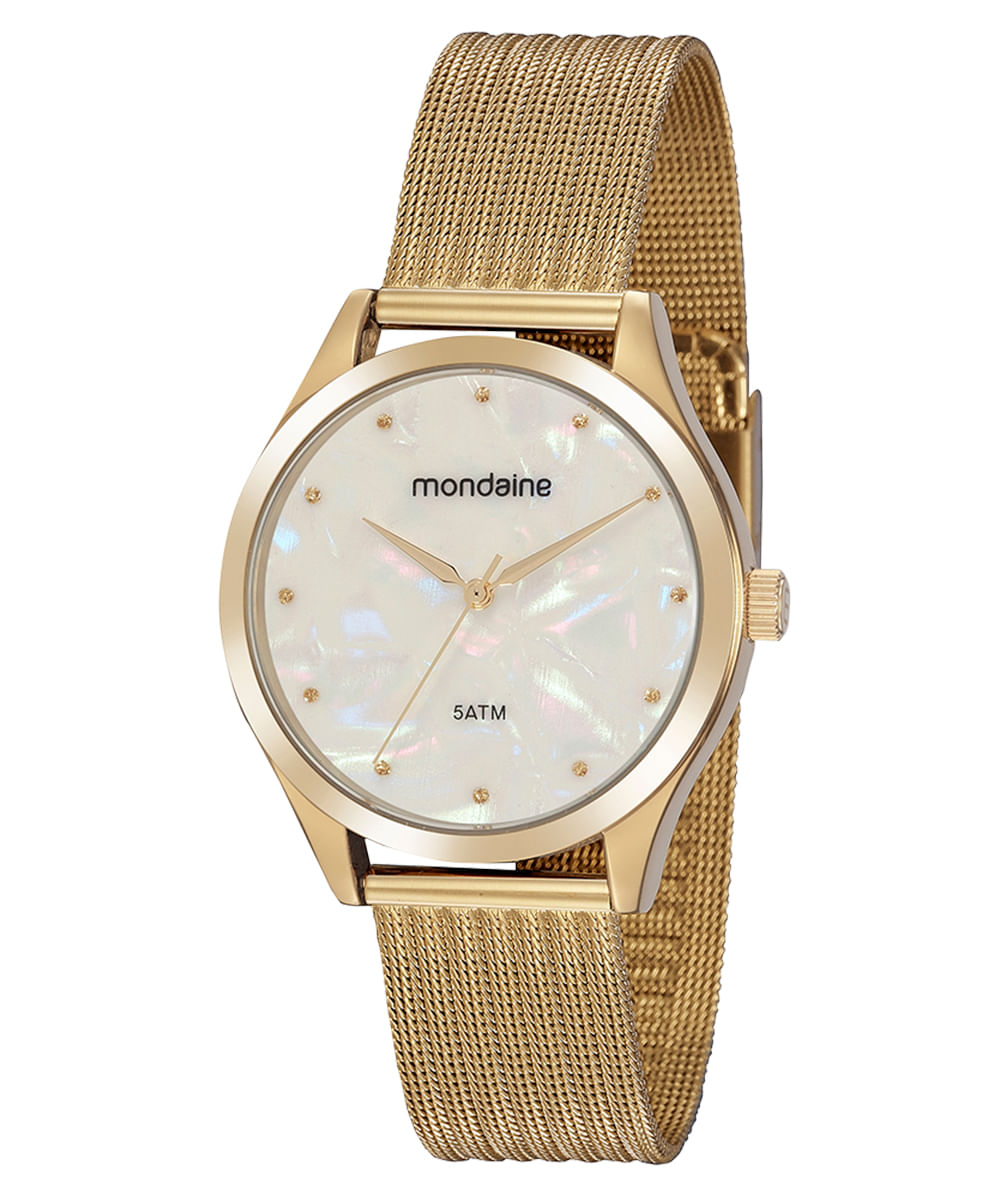 relógio mondaine analógico 99459lpmvde1kl dourado