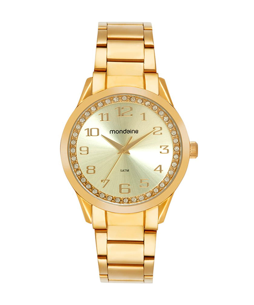 relógio mondaine analógico 99764lpmvde2k dourado