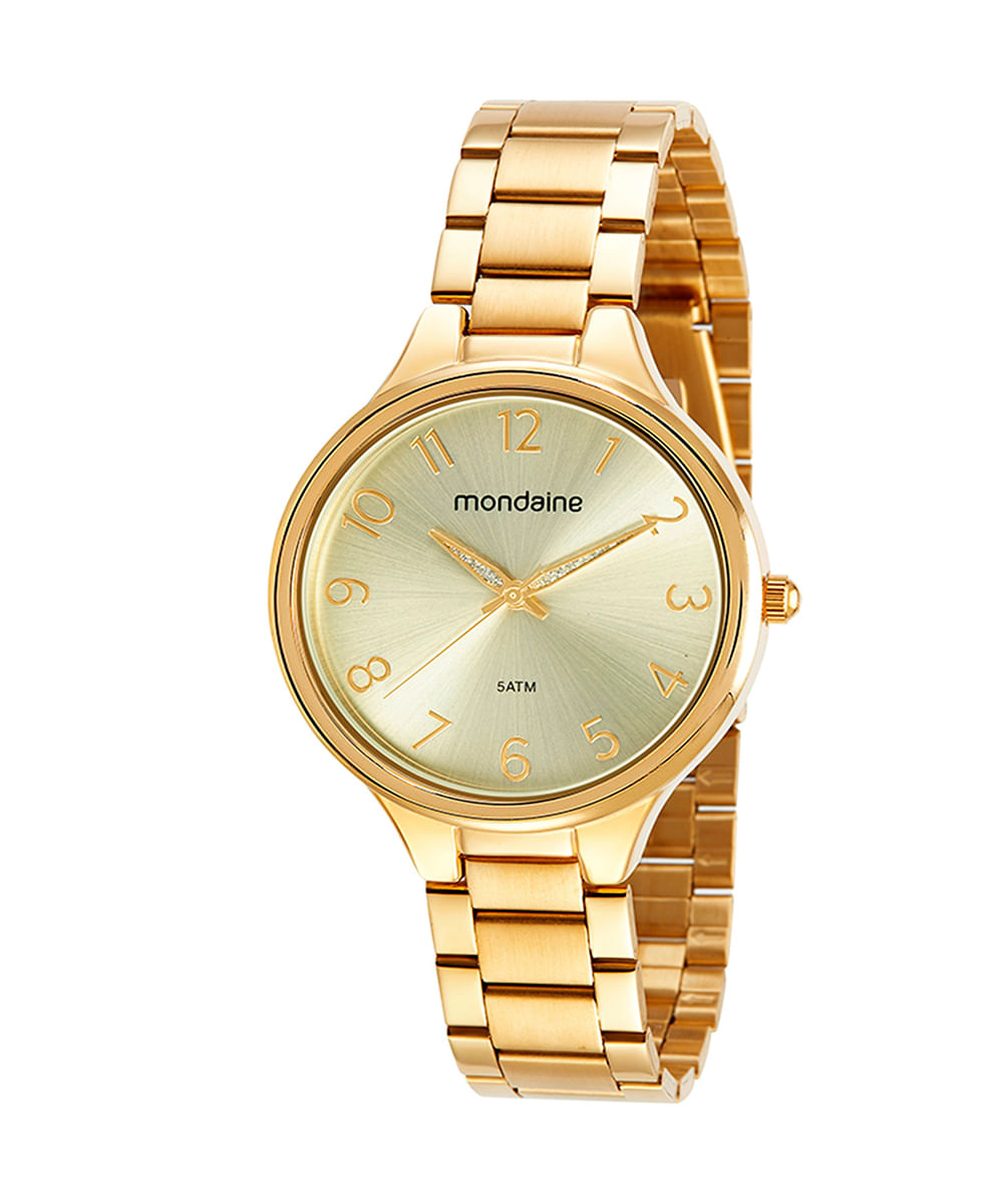 relógio mondaine analógico 32418lpmvde1kb dourado