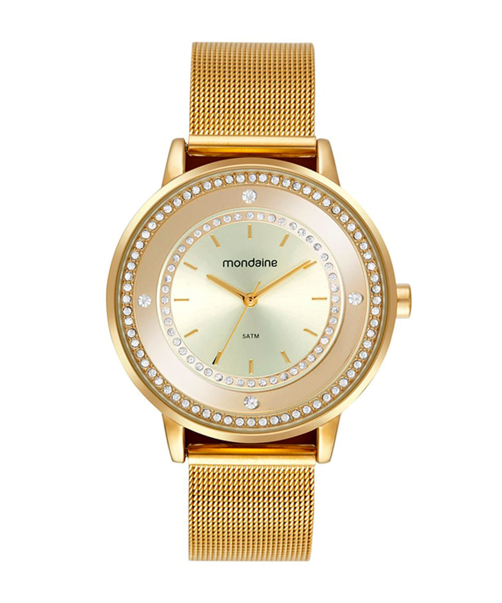 relógio mondaine analógico 32836lpmvde1k dourado