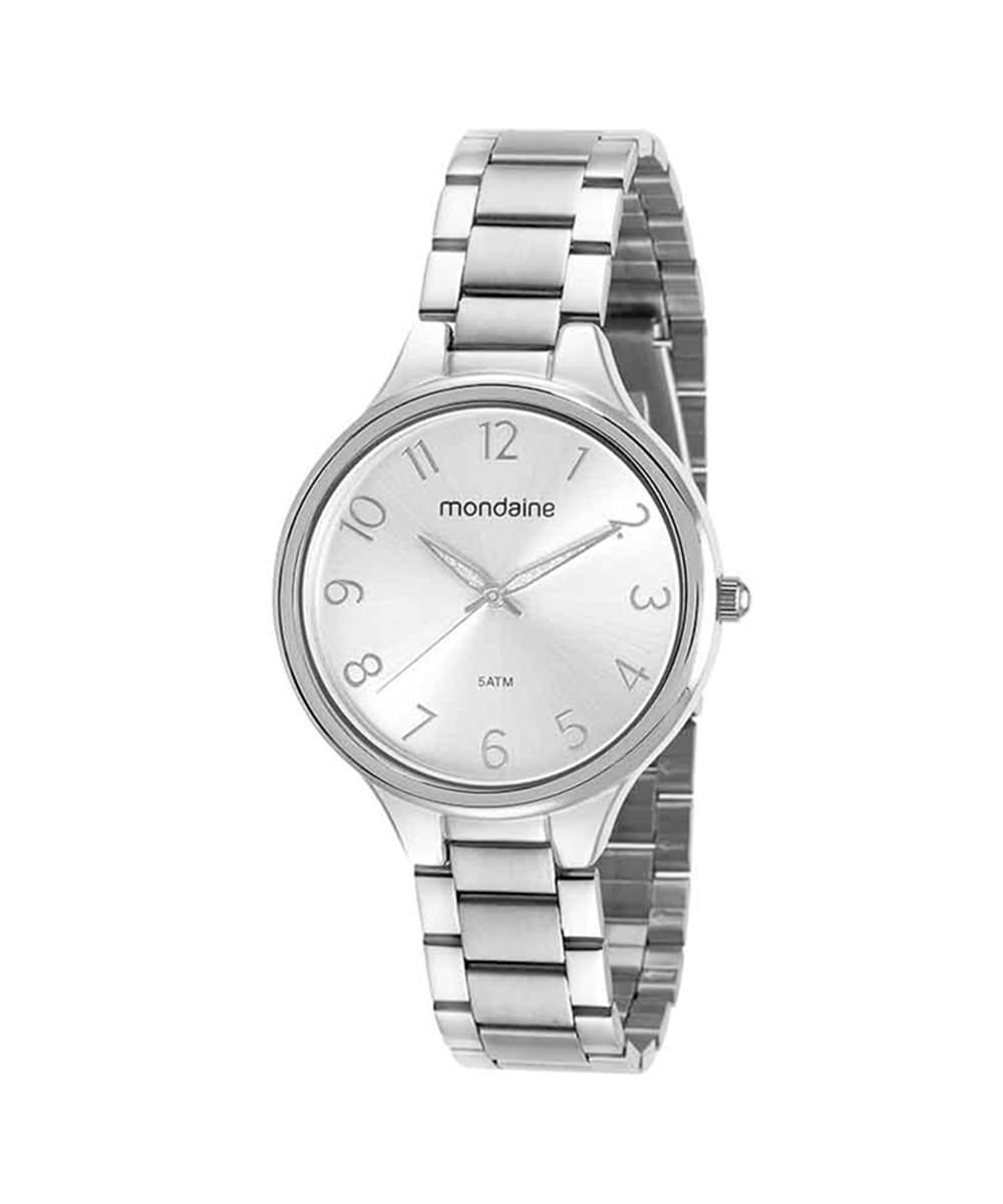relógio mondaine analógico 32418l0mvne2kb prateado relógio mondaine analógico 32418l0mvne2kb prateado