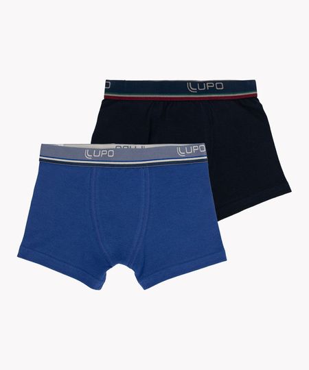 KIT 2X1 CUECA LUPO KM BOXER ROYAL E MARINHO - SORTIDO (KIT) P