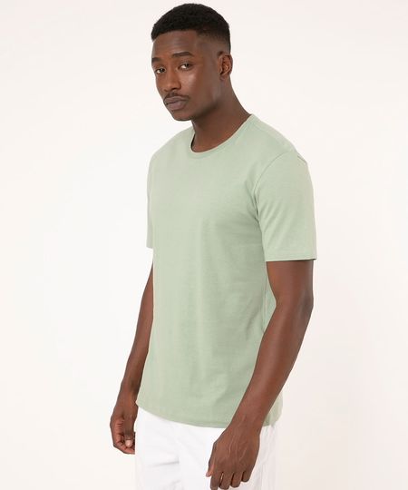 CAMISETA MANGA CURTA COMFORT CLASSICA GOLA CARECA - VERDE PP CAMISETA MANGA CURTA COMFORT CLASSICA GOLA CARECA - VERDE PP