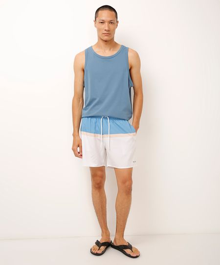 short tricolor com bolsos azul GG short tricolor com bolsos azul GG