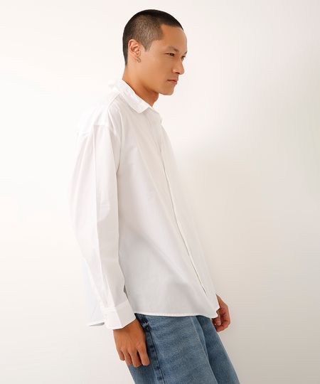 camisa oversized de algodão off white PP camisa oversized de algodão off white PP