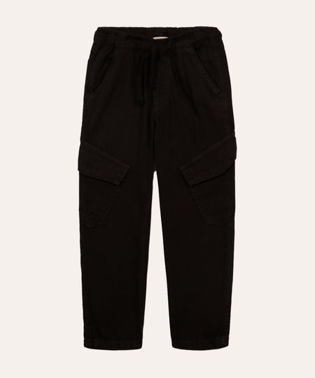 calça cargo infantil de sarja preta 10