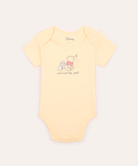 body de algodão infantil ursinho pooh amarelo 18-24 body de algodão infantil ursinho pooh amarelo 18-24
