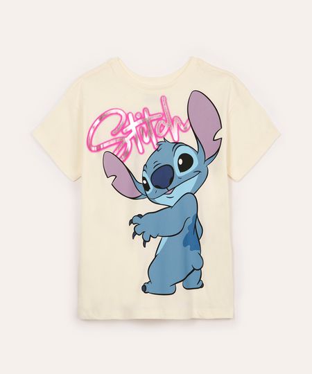 camiseta de algodão stitch metalizada off white 12 camiseta de algodão stitch metalizada off white 12