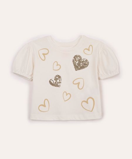 blusa de algodão corações com paetê off white 2