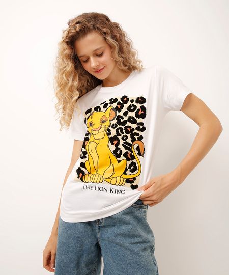 camiseta de algodão simba off white P camiseta de algodão simba off white P
