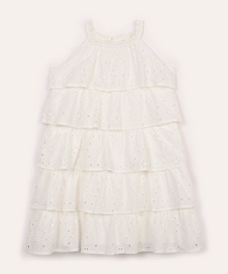 vestido midi de laise infantil off white 10 vestido midi de laise infantil off white 10
