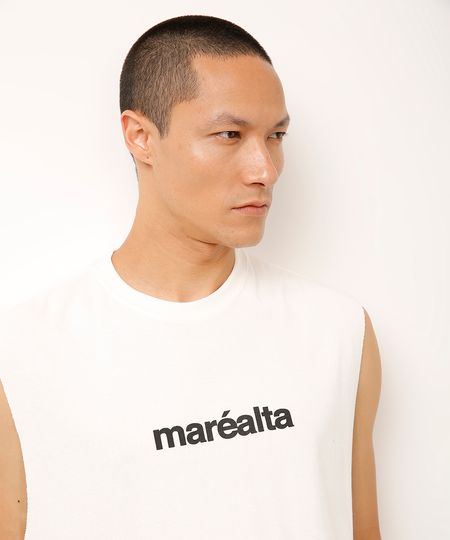 regata machão de algodão maréalta - off white P regata machão de algodão maréalta - off white P