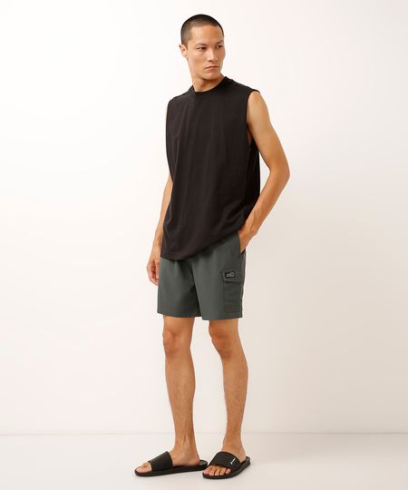 short cargo cós com cordão verde P
