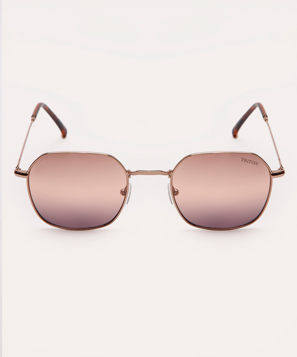 óculos de sol oval triton dourado