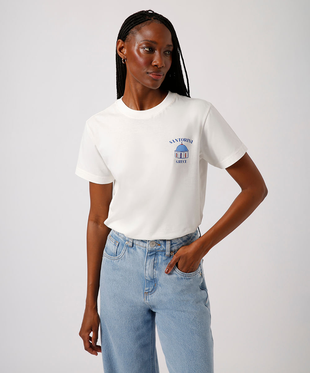 camiseta de algodão santorini mindset off white
