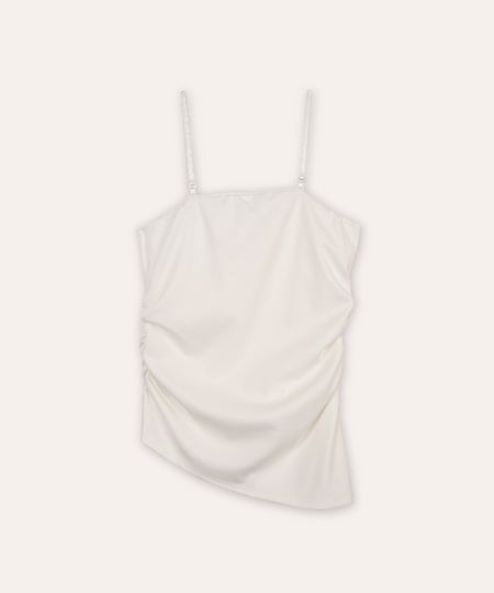 blusa juvenil franzida off white 10