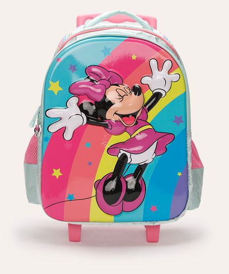 mochila infantil de rodinha minnie colorida UNICO