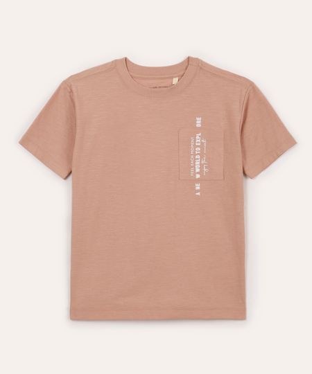 camiseta infantil de algodão com bolso rosa 6