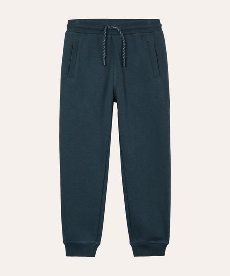 calça jogger infantil de moletom azul 10