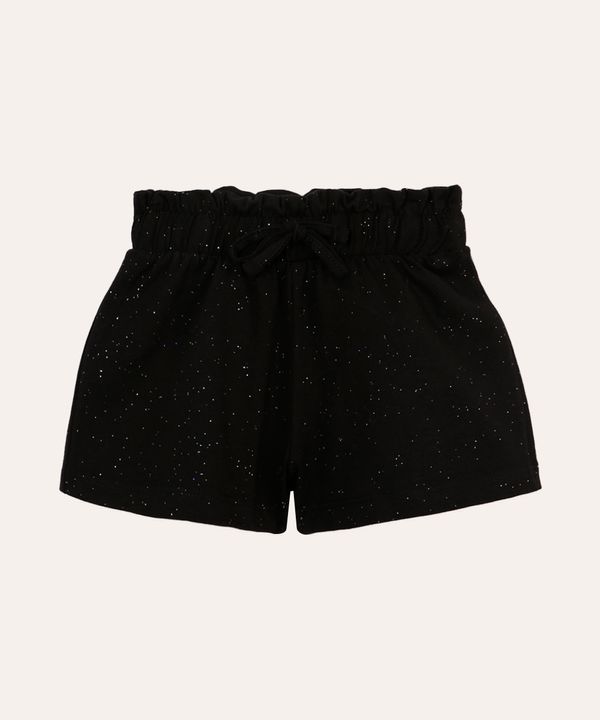 short clochard infantil com glitter preto 1