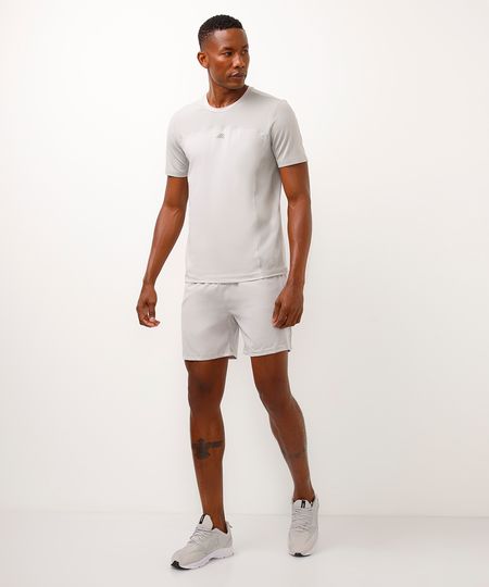 short running bolso com zíper esportivo ace - cinza claro GG