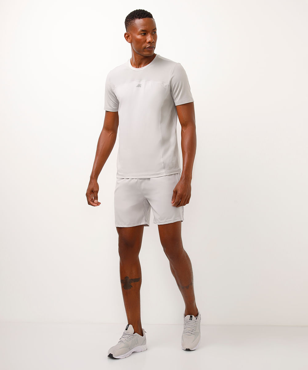 short running bolso com zÃper esportivo ace - cinza claro