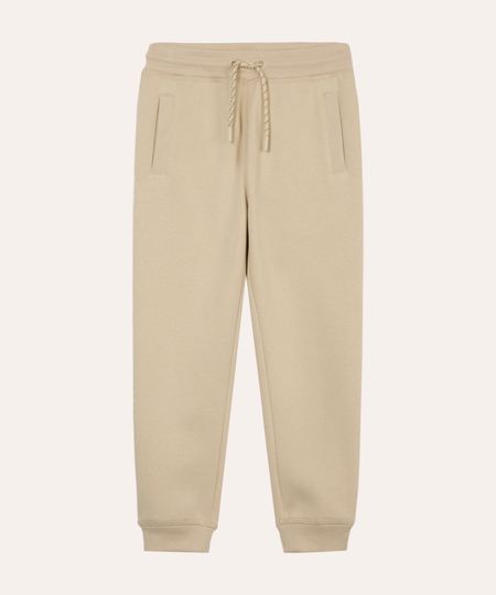 calça jogger infantil de moletom bege 4 calça jogger infantil de moletom bege 4