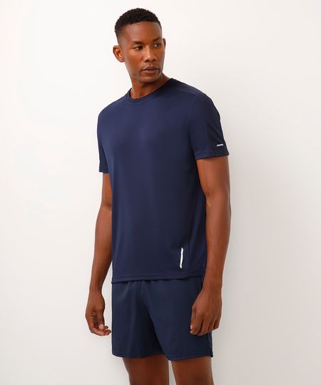 camiseta esportiva ace com recortes azul M