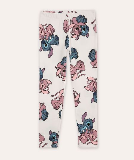 calça legging infantil stitch e angel off white 8