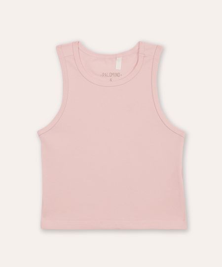 cropped de algodão infantil rosa 8