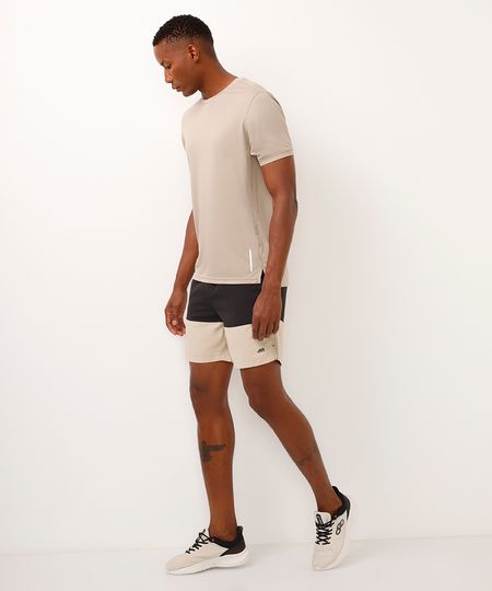 bermuda esportiva ace bicolor bege P