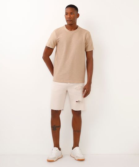 bermuda de sarja destroyed bege 38 bermuda de sarja destroyed bege 38