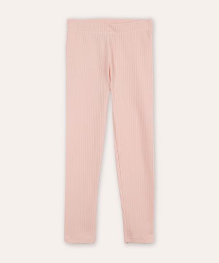 calça legging infantil canelada rosa 8