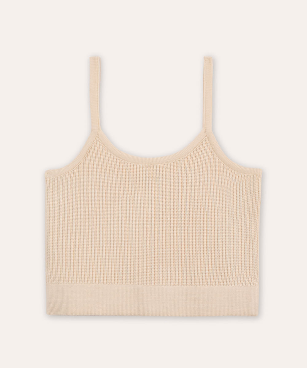 cropped de tricot juvenil alça fina - off white